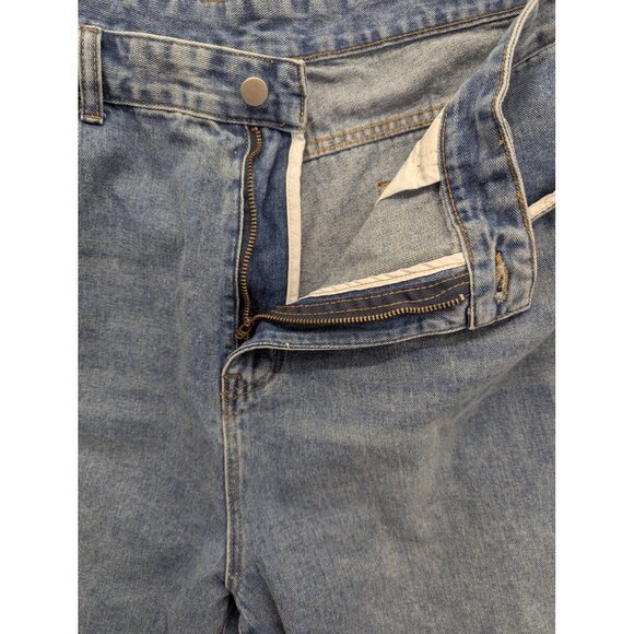 Cider Jeans Womens 3XL Blue Light Wash Wide Leg Cropped High Rise Denim Zip Fly - Picture 11 of 14